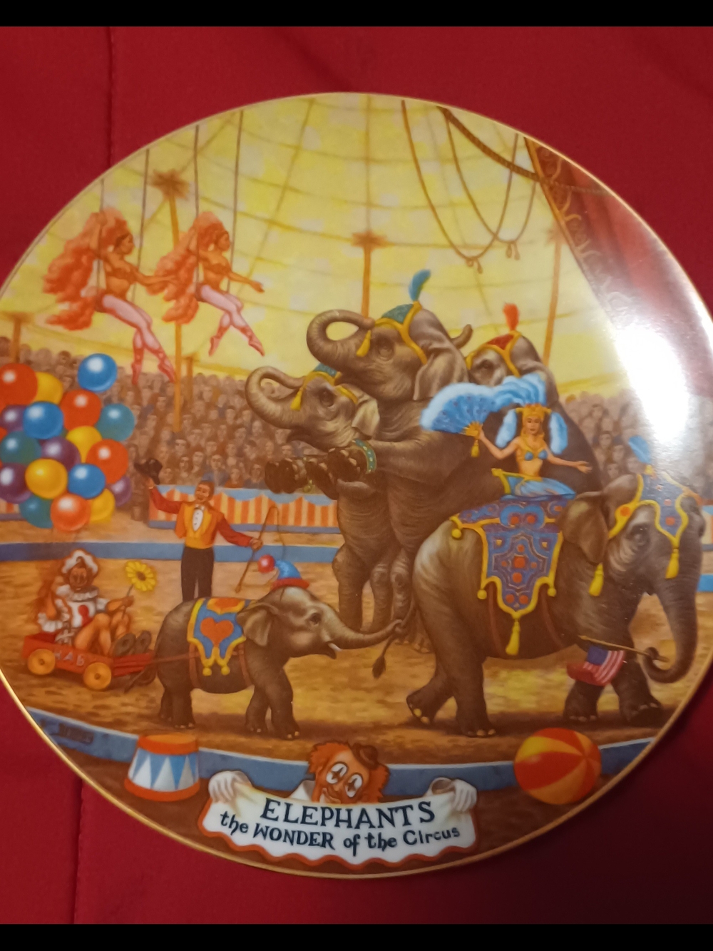 Elephants The Wonder of the Circus Decorative Plate - Colorful Circus Scene